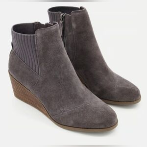 Toms Dark Grey Zippered Ankle Boot - Women's Size 8.5